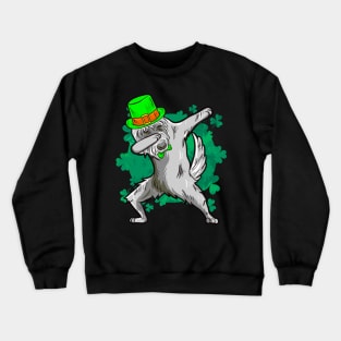 St Patricks Day Dabbing Irish Wolfhound Crewneck Sweatshirt